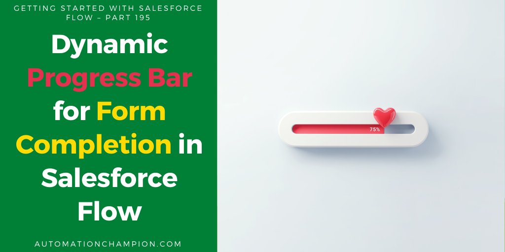 automationchamp's tweet card. Big Idea or Enduring Question: How can I display a progress path in a Screen Flow to indicate the progress of a form? Objectives: After reading this blog, you’ll be able to: Create a Lightning Web...