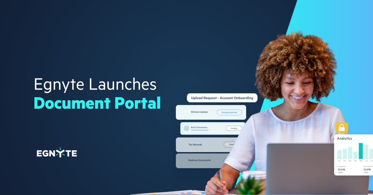CSchmitty68's tweet card. Egnyte, a leader in cloud content collaboration and security, is excited to announce its new Document Portal, a customer portal tailored to the needs of financial services firms.