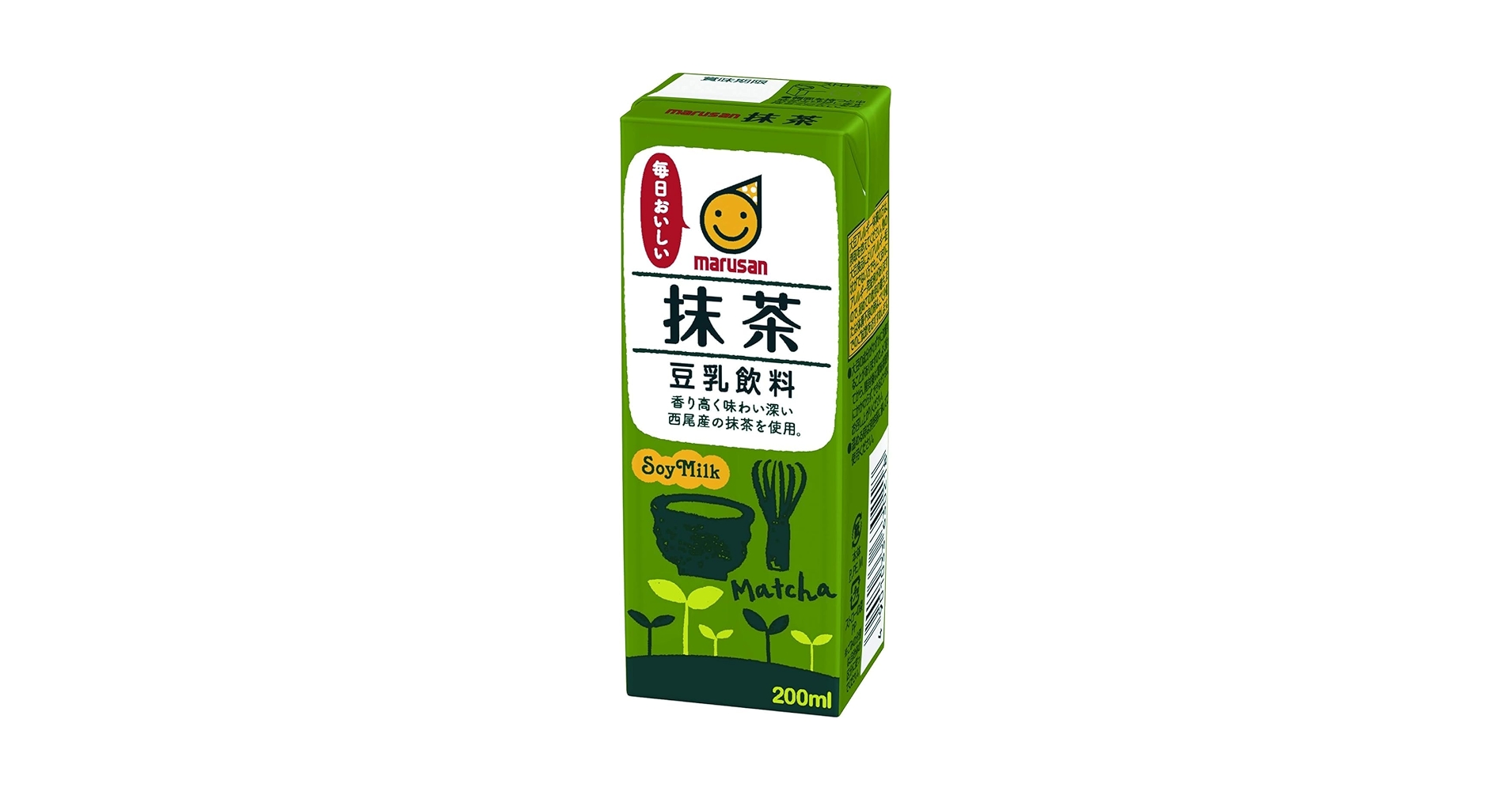 syokai_code's tweet card. 本場「西尾」の抹茶をブレンドしたおいしい豆乳。 毎日飲んでも飽きない味わいです。大豆固形分 4%以上の豆乳飲料です。 【原材料】 大豆(カナダまたはアメリカ)(遺伝子組換えでない)、糖類(ぶどう糖果糖液糖、砂糖)、植物油脂、抹茶、食塩、酵母エキスパウダー、香料、乳酸カルシウム、安定剤(ジェラン) 【栄養成分表示単位=100ml当たり】 エネルギー 51kcal たんぱく質 2.2g 脂質...