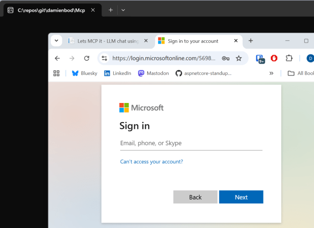 Telerik's tweet card. The article demonstrates how to implement a secure MCP OAuth desktop client using Microsoft Entra ID. The MCP server is built with ASP.NET Core and secured using Microsoft Entra ID. The MCP client …