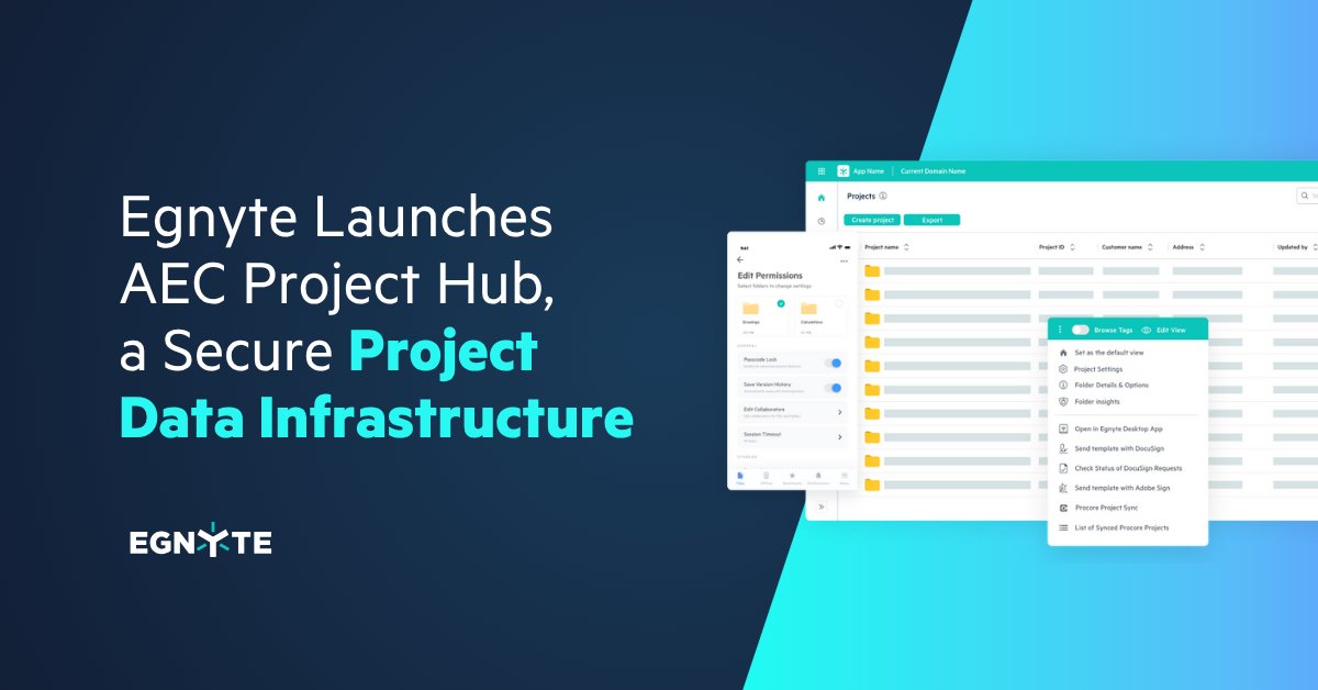 CSchmitty68's tweet card. Egnyte, a leader in secure content collaboration, intelligence, and governance, today announced a new product for its architecture, engineering, and construction (AEC) offerings.
