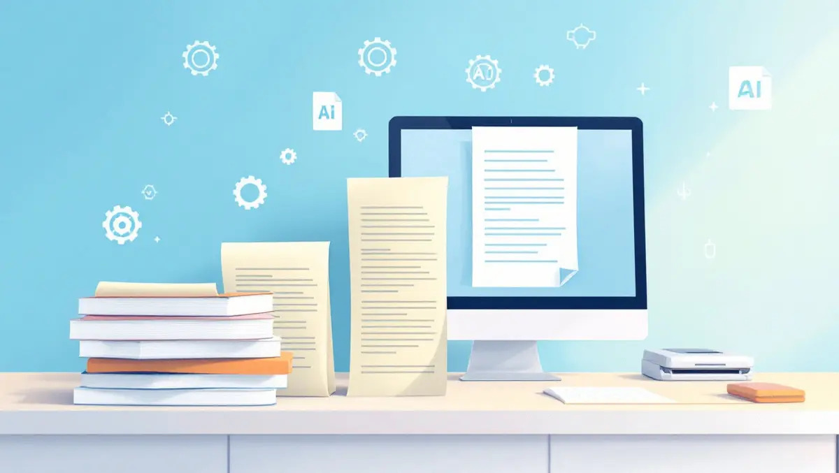 techday_au's tweet card. A study shows 65% of large firms are adopting AI-driven document processing to replace legacy systems, despite 61% still relying on paper documents.