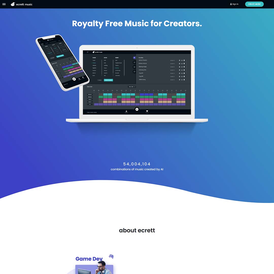 aiappindex's tweet card. Ecrett Music is an AI-powered music generation platform designed to help content creators, filmmakers, and businesses access high-quality, royalty-free tracks instantly.