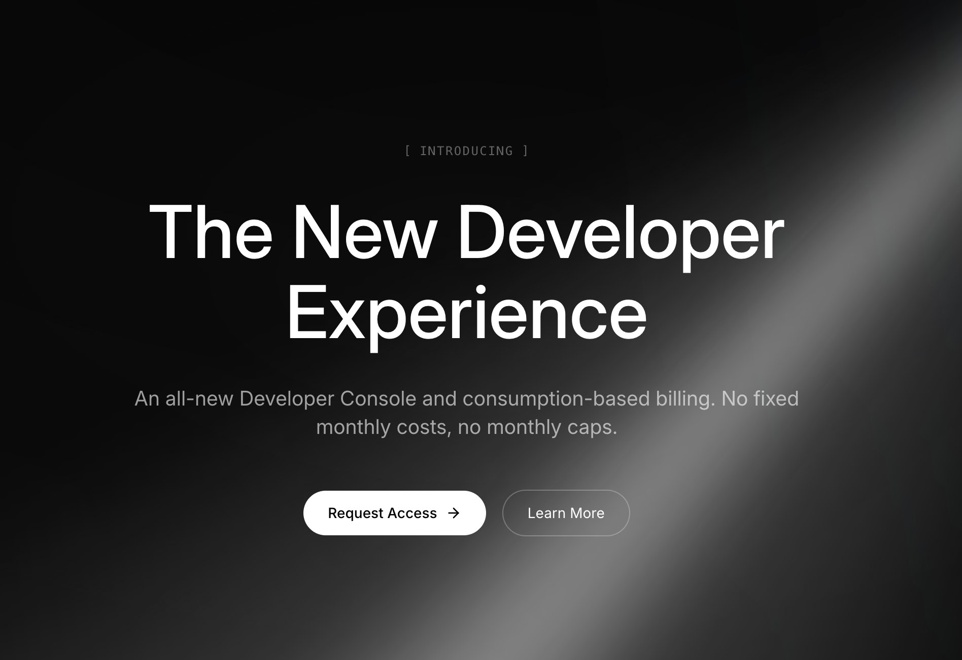suhemparack's tweet card. An all-new Developer Console and consumption-based billing. No fixed monthly costs, no monthly caps.
