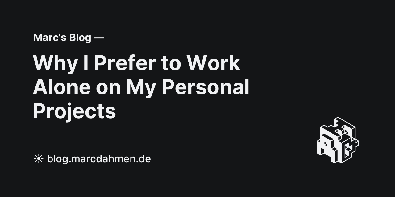 marcantondahmen's tweet card. Open source often comes with an expectation: projects are best built together. And in many cases, that’s true. In my professional life, I ...