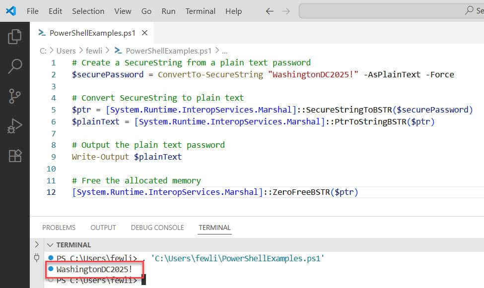 PowerShellFAQs's tweet card. Learn how to convert a Secure String to plain text in PowerShell. Step-by-step guide with examples to handle credentials and secure data safely and effectively.