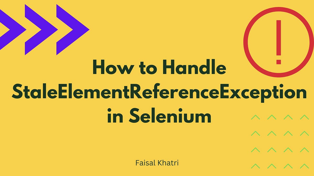 mfaisal_khatri's tweet card. This tutorial discusses the StaleElementReferenceException in Selenium WebDriver alongwith the multiple posssible solutions to handle it