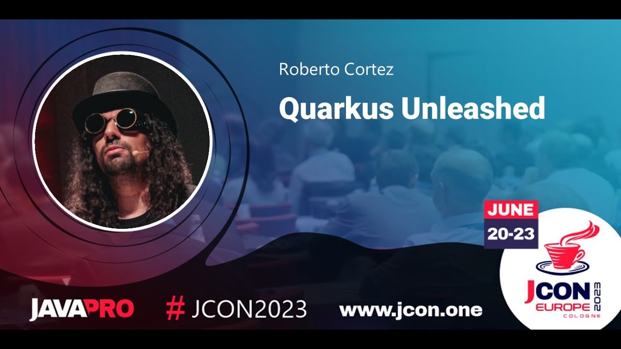 jcon_conference's tweet card. Quarkus Unleashed | Roberto Cortez (EN)