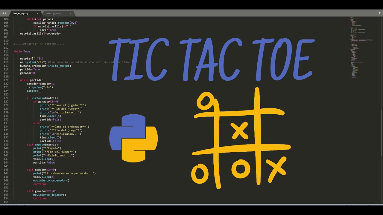 BeatcodeP's tweet card. Python Inteligencia Artificial - Tres en Raya / Tic Tac Toe