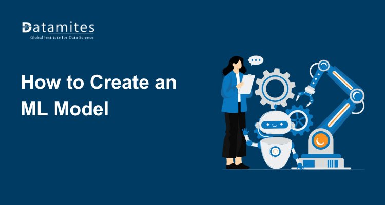 DataMites's tweet card. Building your first machine learning model involves a step-by-step process that starts with understanding the problem you want to solve. With consistent practice and learning, you'll gain the skills...