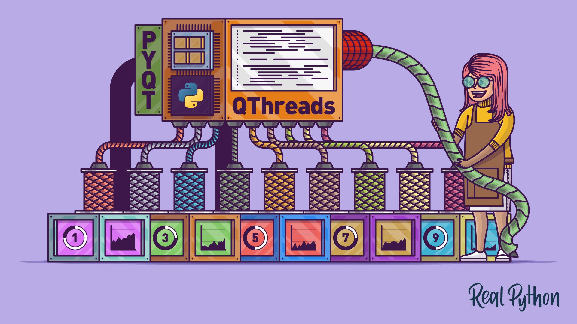 realpython's tweet card. In this step-by-step tutorial, you’ll learn how to prevent freezing GUIs by offloading long-running tasks to worker QThreads in PyQt.