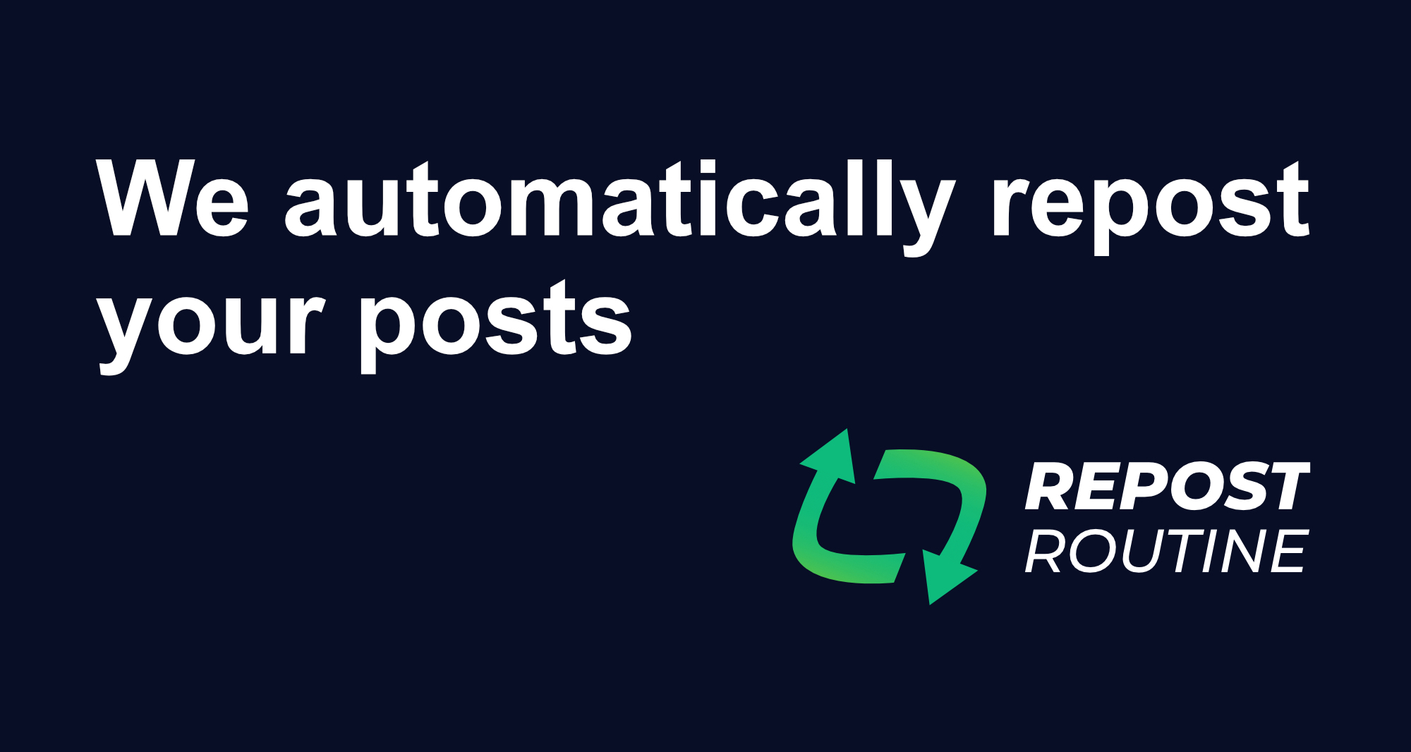 RepostRoutine's tweet card. Regularly reposting your own posts can increase your engagement by up to 50%.