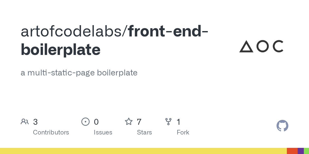 artofcode_co's tweet card. a multi-static-page boilerplate. Contribute to artofcodelabs/front-end-boilerplate development by creating an account on GitHub.