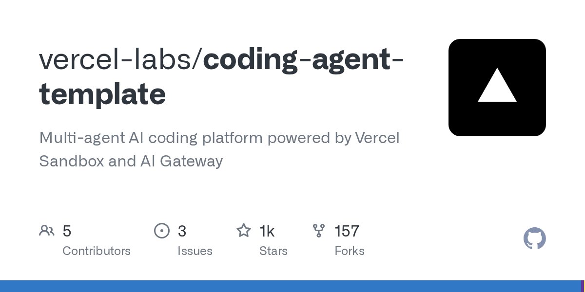 ilhamautomation's tweet card. Multi-agent AI coding platform powered by Vercel Sandbox and AI Gateway - vercel-labs/coding-agent-template