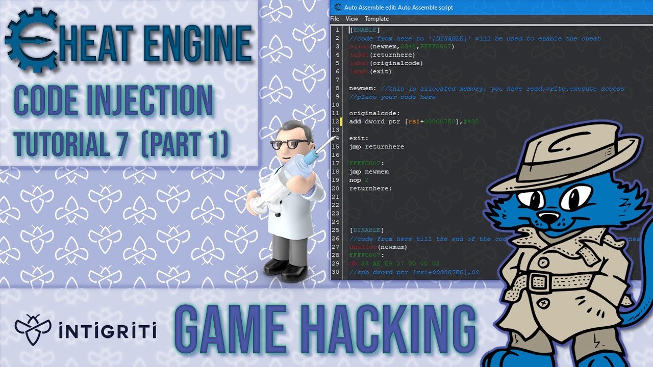 intigriti's tweet card. Cheat Engine: Code Injection (tutorial 7, part 1) - Game Hacking...