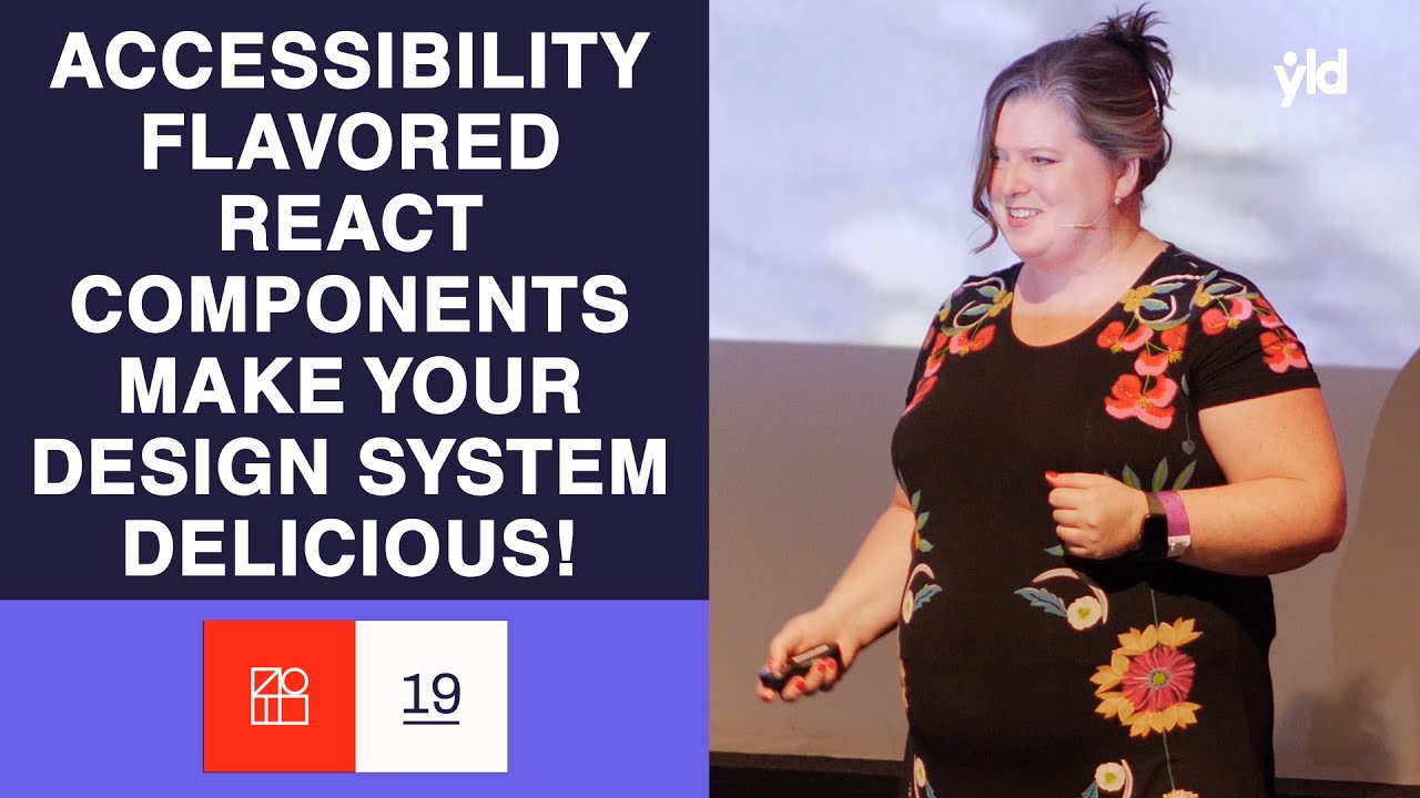 DSLconf's tweet card. Accessibility Flavored React Components Make your Design System...
