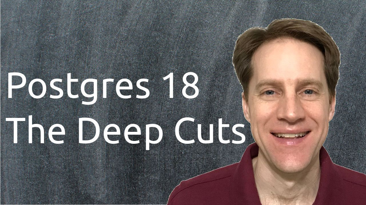 CrestonJamison's tweet card. In this episode of Scaling Postgres, we discuss additional Postgres 18 features, some future features for Postgres, how to use update with limit and how recent Ubuntu OS patches cause a Postgres...