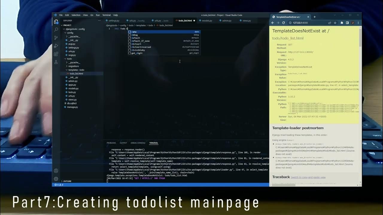 thomasmode1's tweet card. Django web application "todo app" built in 1 hour