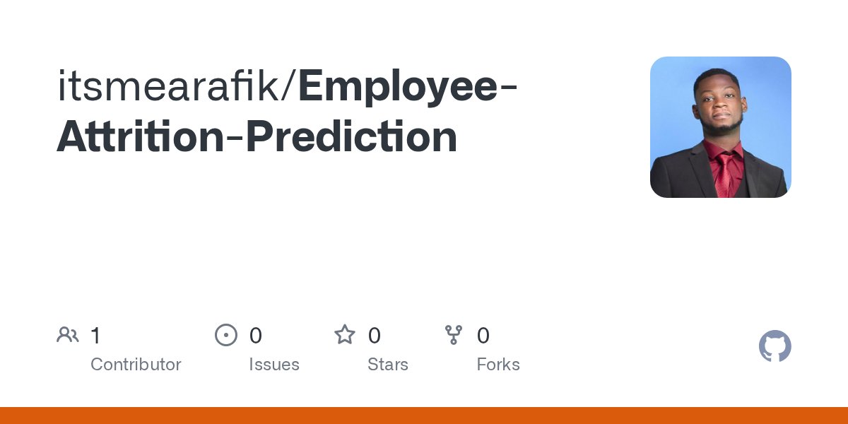 abdulrafikcode's tweet card. Contribute to itsmearafik/Employee-Attrition-Prediction development by creating an account on GitHub.