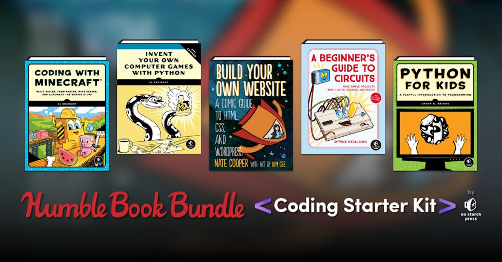 nostarch's tweet card. Jump into the world of coding with this kid-friendly book bundle!