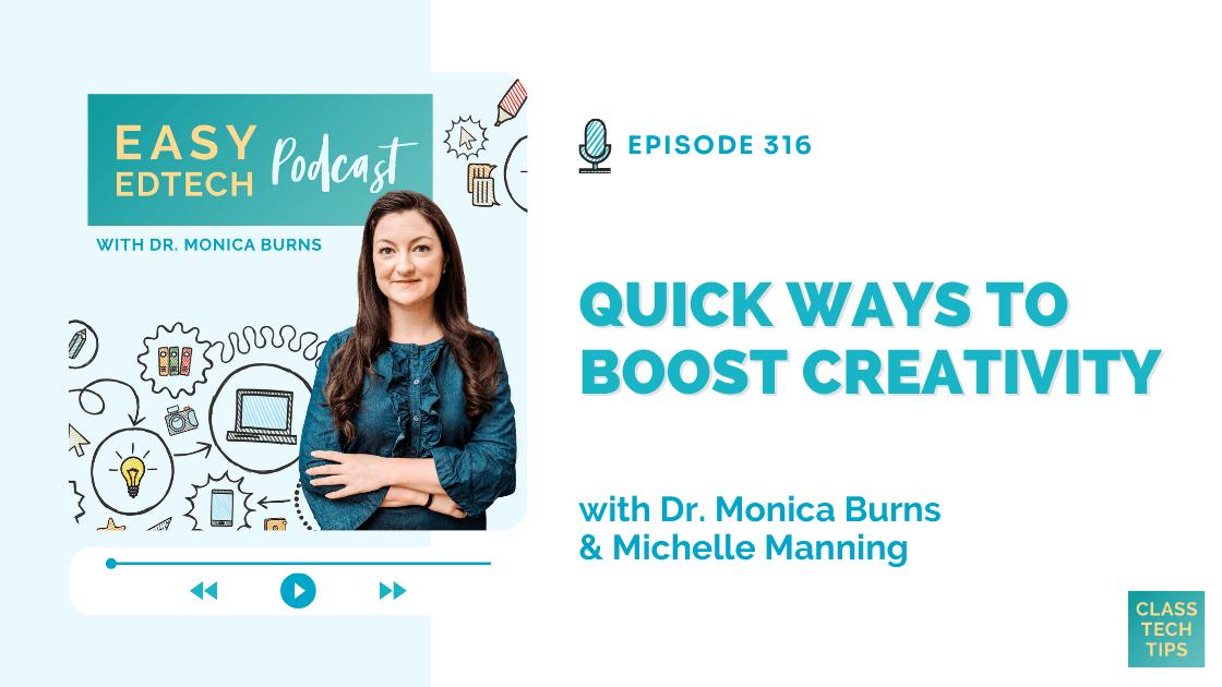 ClassTechTips's tweet card. Boost creativity in your classroom! Hear expert tech tips, student-led ideas & strategies for fostering innovation with Michelle Manning!