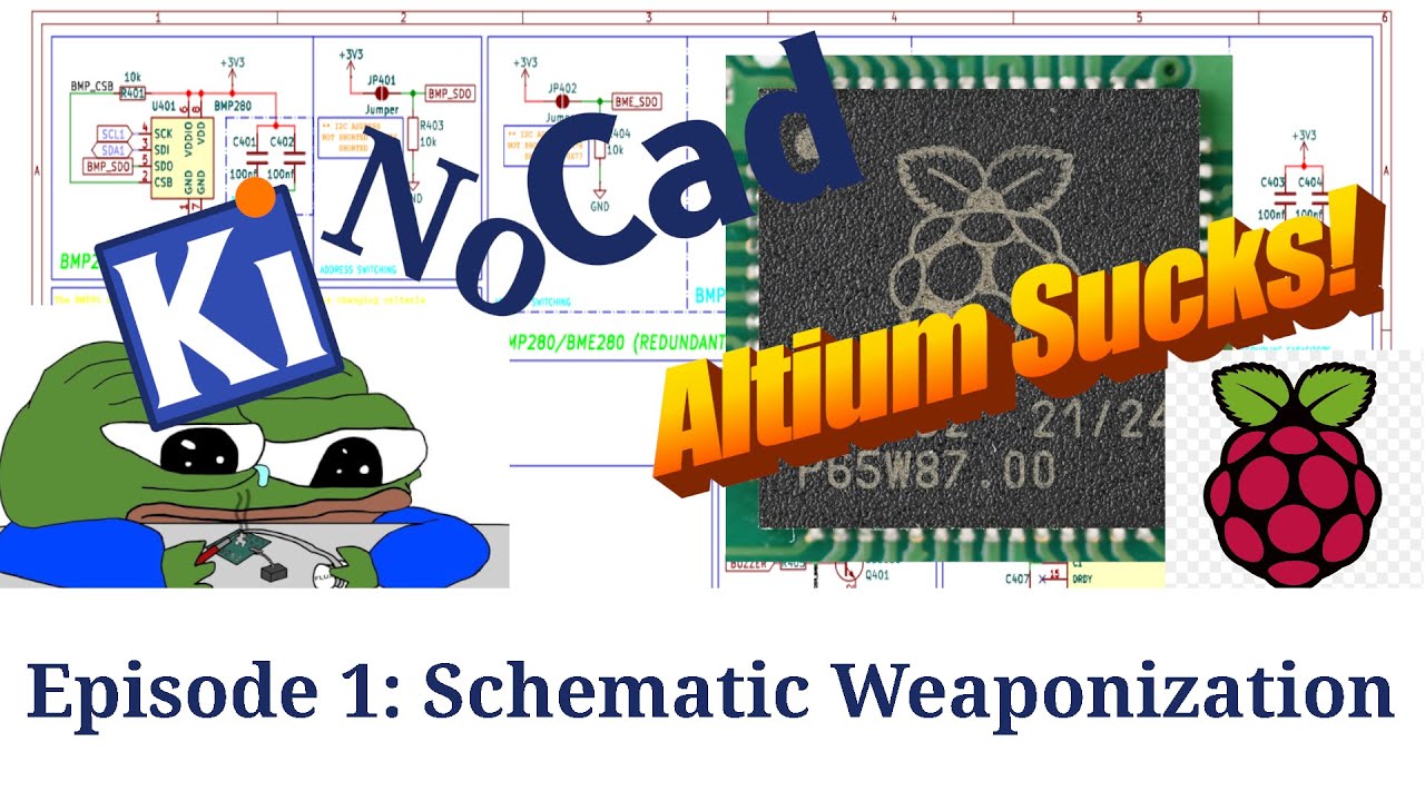 i2cjak's tweet card. KinoCad - Episode 1 - CRAZY Tips for DANGEROUS Schematic Editing -...