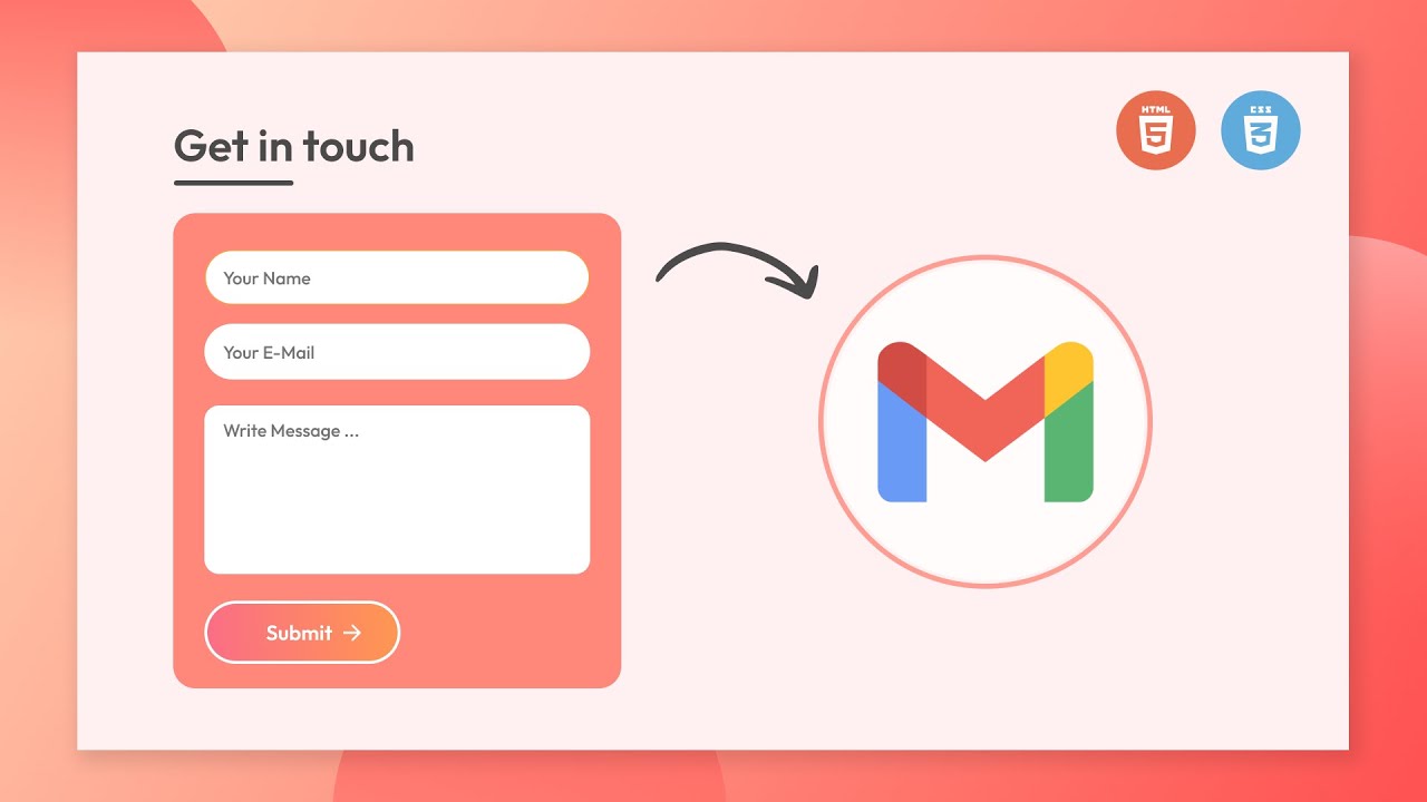 Web3Forms's tweet card. How To Create Working Contact Form Using HTML & CSS | Receive Contact...