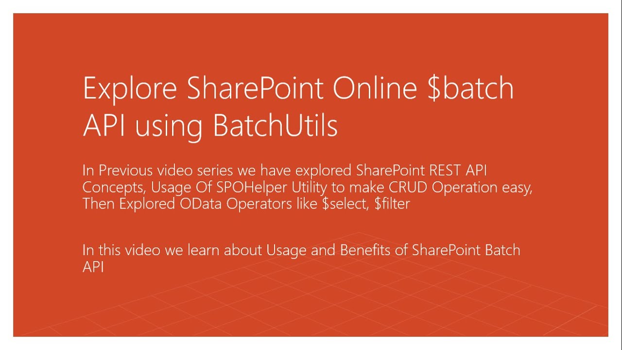 anomepani's tweet card. Explore SharePoint Online Batch API using BatchUtils