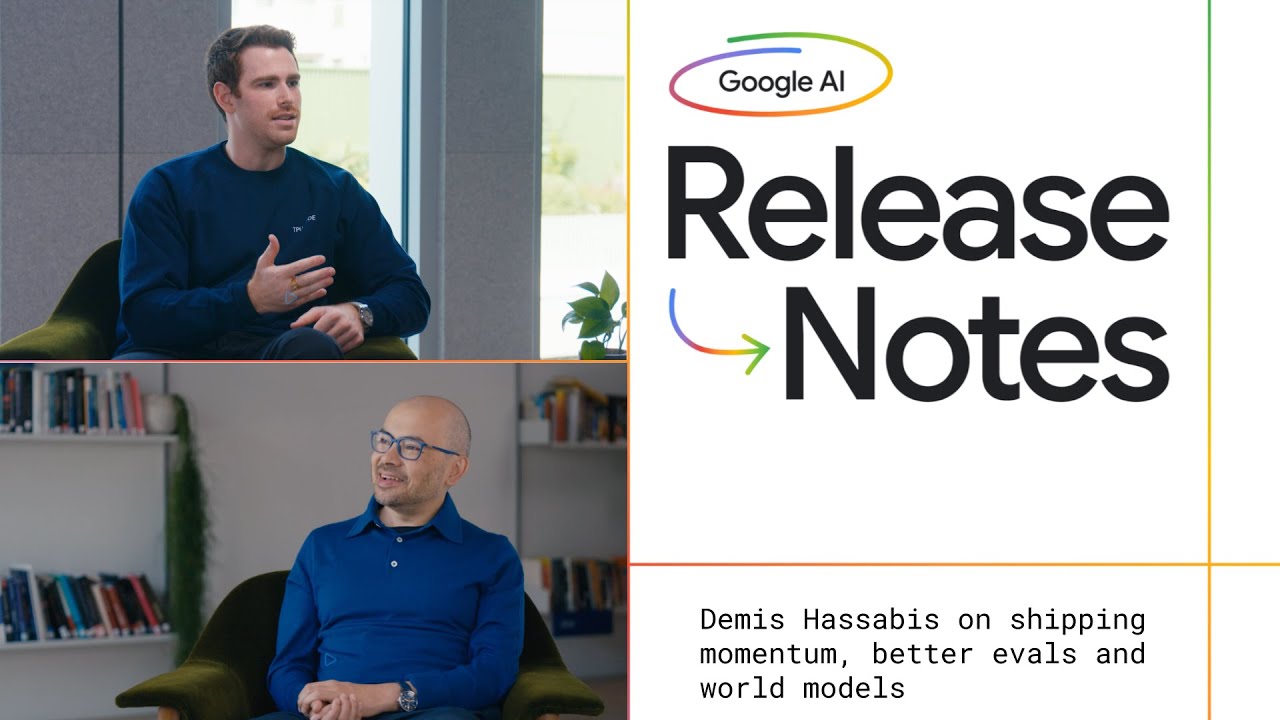 V2C_AI's tweet card. Demis Hassabis on shipping momentum, better evals and world models