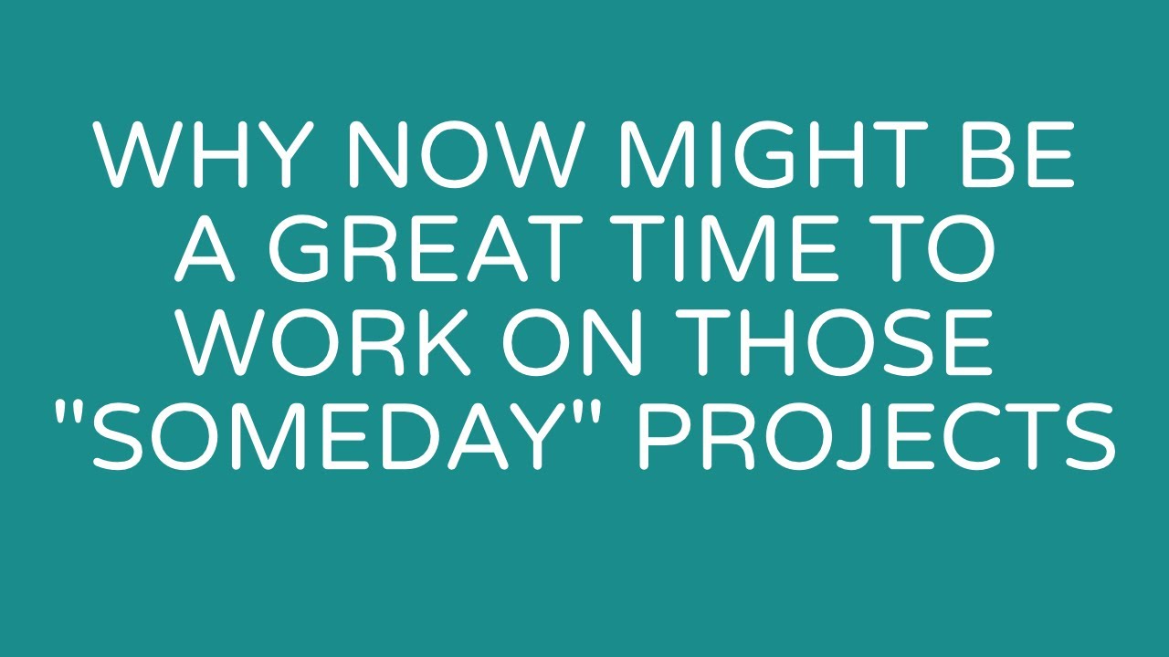 dabblemediallc's tweet card. Why now might be a great time to work on those "someday" projects