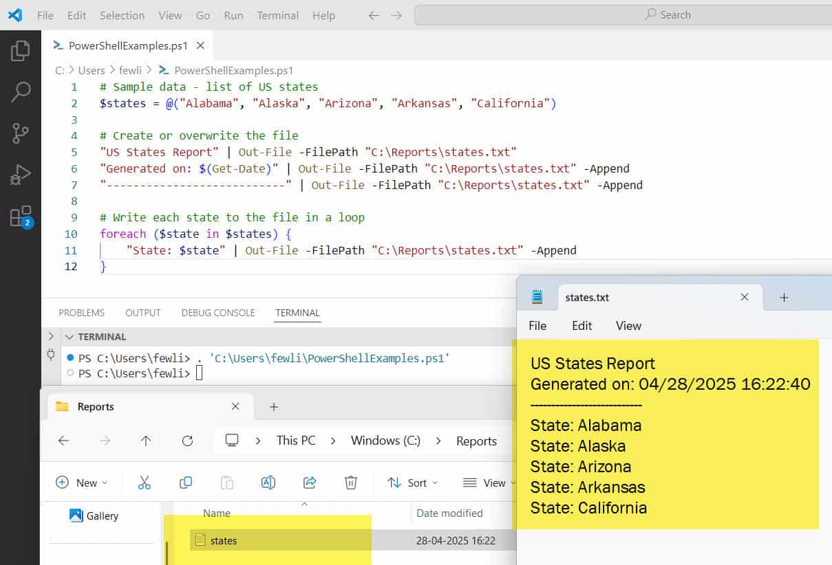 SPGuides's tweet card. Learn how to write data to files inside PowerShell loops using 5 proven methods including Out-File, Add-Content, StreamWriter, and more with practical examples.