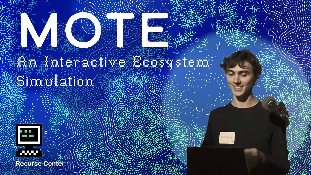 hacker_pyrat's tweet card. Mote: An Interactive Ecosystem Simulation — Peter Whidden