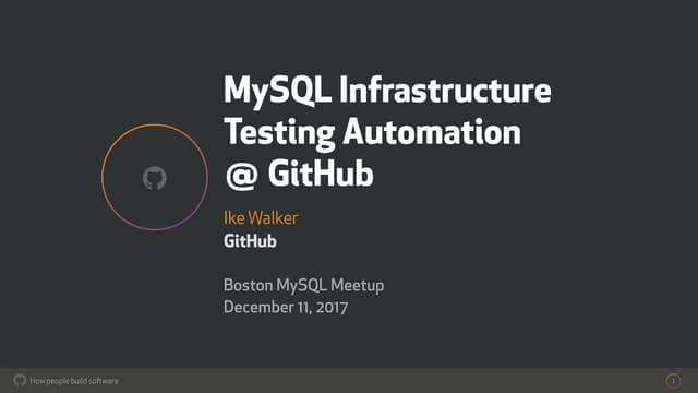 iowalker's tweet card. MySQL Infrastructure Testing Automation at GitHub