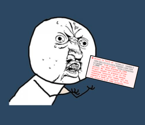 ProgrammingThug's tweet card. How to fix the infamous CORS error — the right way. Learn why the CORS error appears, and 3 solutions to fix it!