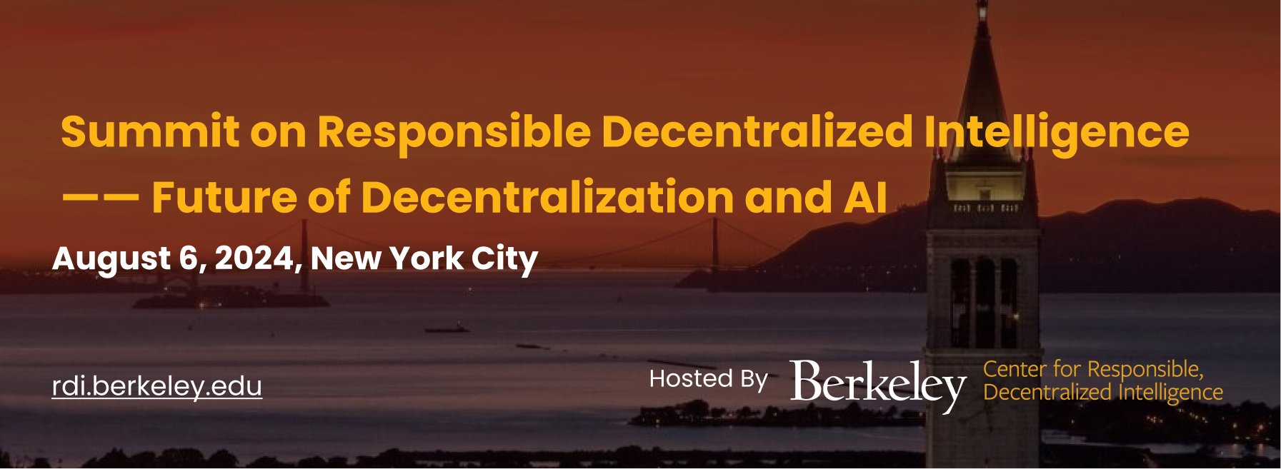 Xcelerator's tweet card. The Summit on Responsible Decentralized Intelligence —— Future of Decentralization and AI aims to bring together researchers, innovators, thought leaders, and builders to showcase and discuss...