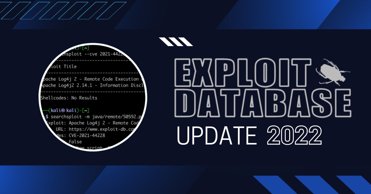 offsectraining's tweet card. We’re sharing some significant updates to Exploit Database, one of OffSec’s community projects.