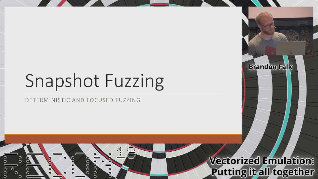 mboehme_'s tweet card. RECON 2019 - Vectorized Emulation Putting it all together (Brandon...