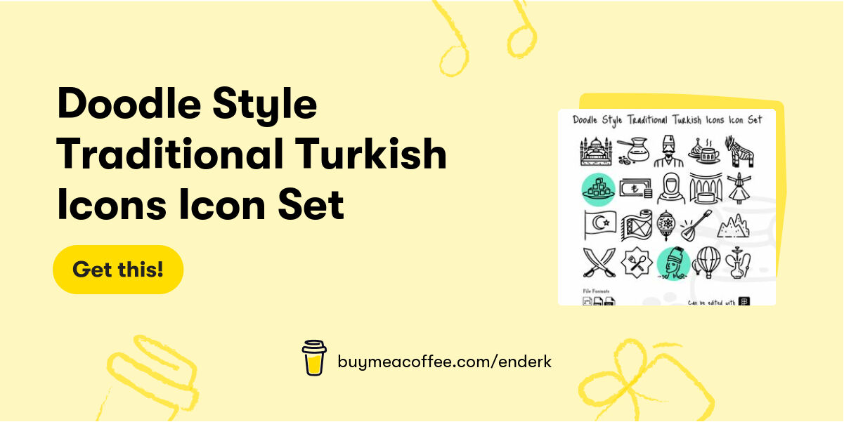 coderbiri's tweet card. This unique icon set reflects traditional Turkish culture in a modern doodle style. The icons are available in EPS, SVG, PNG, PNG2x, and PNG3x formats, and are also fully editable in Figma, allowing y