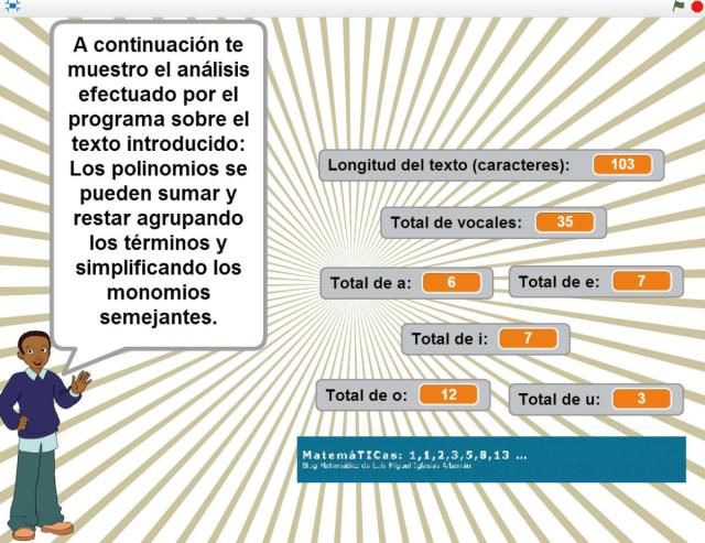 luismiglesias's tweet card. Hoy traigo a este espacio nuevo programa realizado con Scratch, Análisis de textos. Contador de caracteres y vocales. Este programa analiza textos introducidos por los usuarios y devuelve un anális…