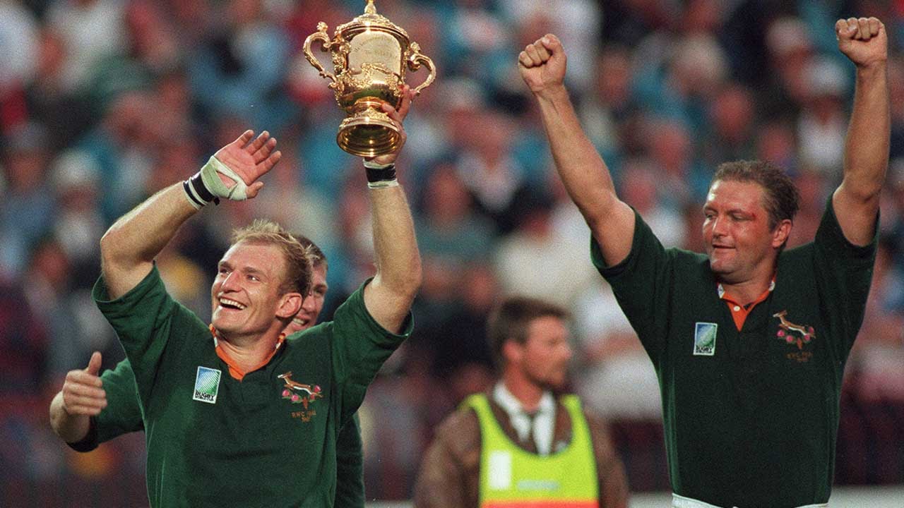 SerenaChaudhry's tweet card. Springboks unite a nation: RWC 1995 final