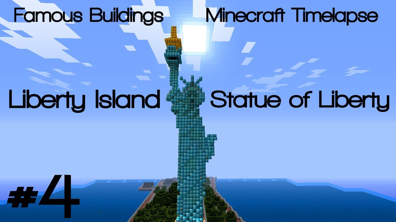 BotNET_Server's tweet card. Minecraft [Timelapse] - Famous Buildings #4: Liberty Island & Statue...