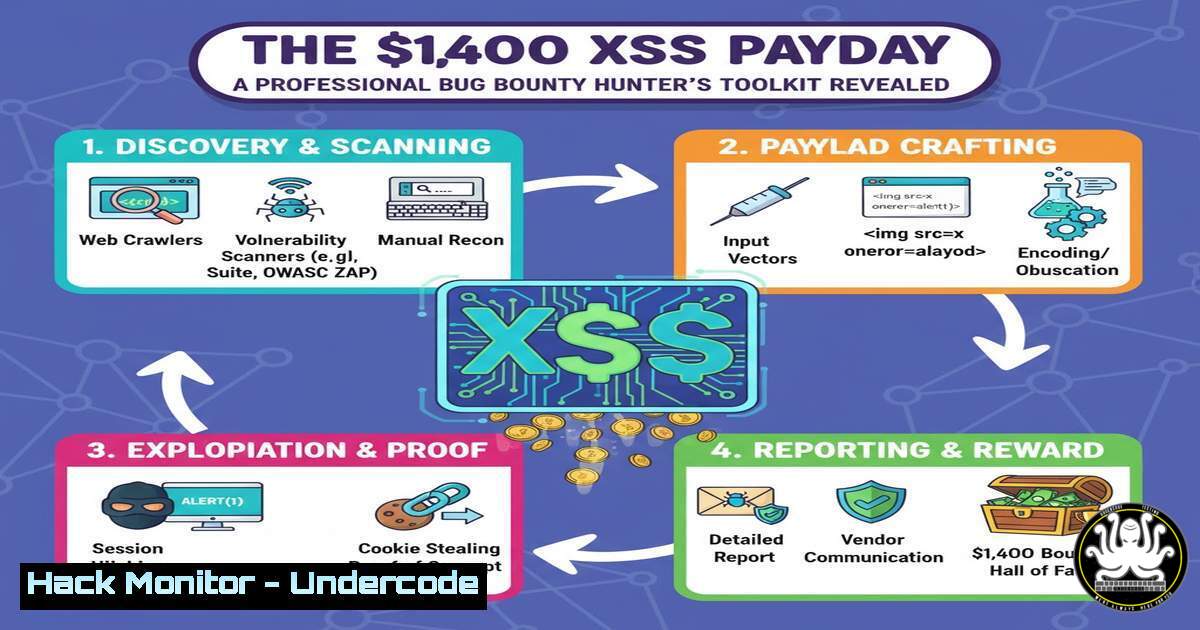 UndercodeUpdate's tweet card. The ,400 XSS Payday: A Professional Bug Bounty Hunter’s Toolkit Revealed - "Undercode Testing": Monitor hackers like a pro. Get real-time updates, AI-powered