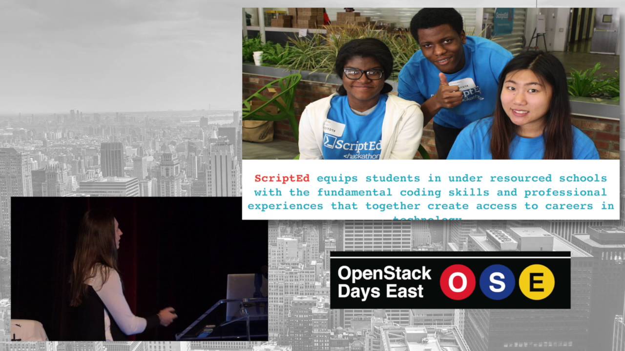 openstackeast's tweet card. The ScriptEd Story