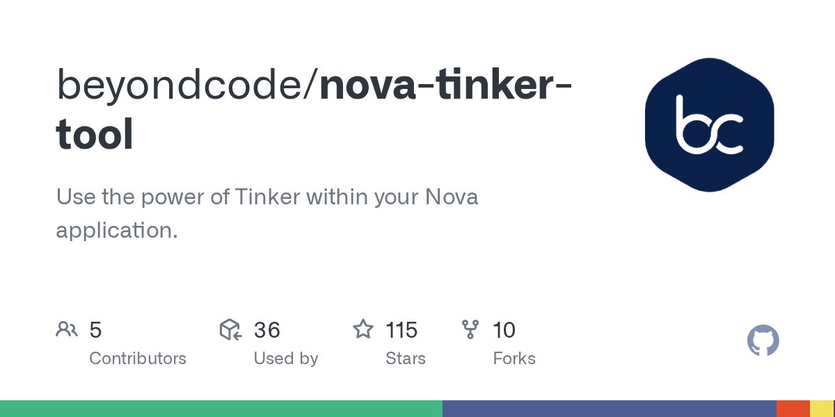 laravel_nova's tweet card. Use the power of Tinker within your Nova application. - beyondcode/nova-tinker-tool
