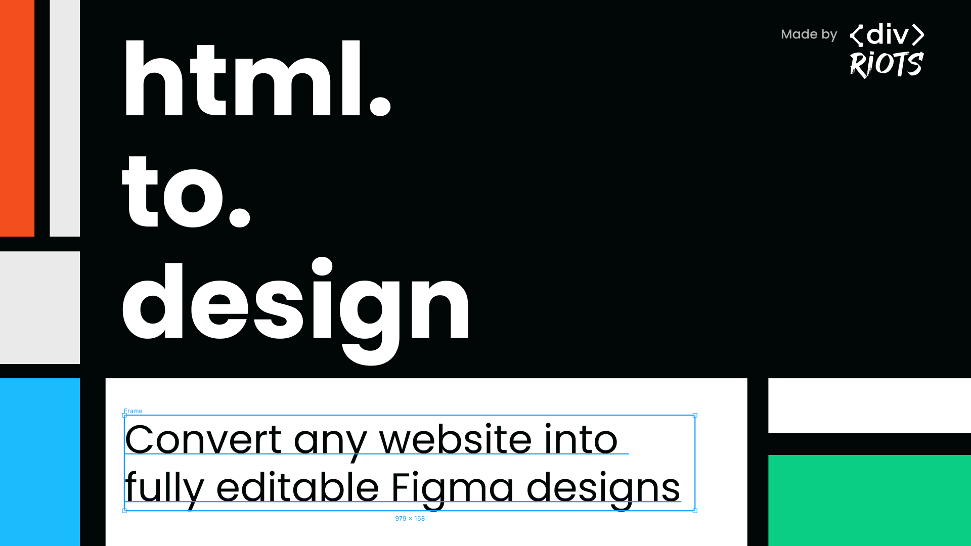 zoink's tweet card. Converts any website into fully editable Figma designs. Leverage an existing website and import its HTML to Figma to start your own designs, without building each element from scratch. 👉 Homepage 📖...
