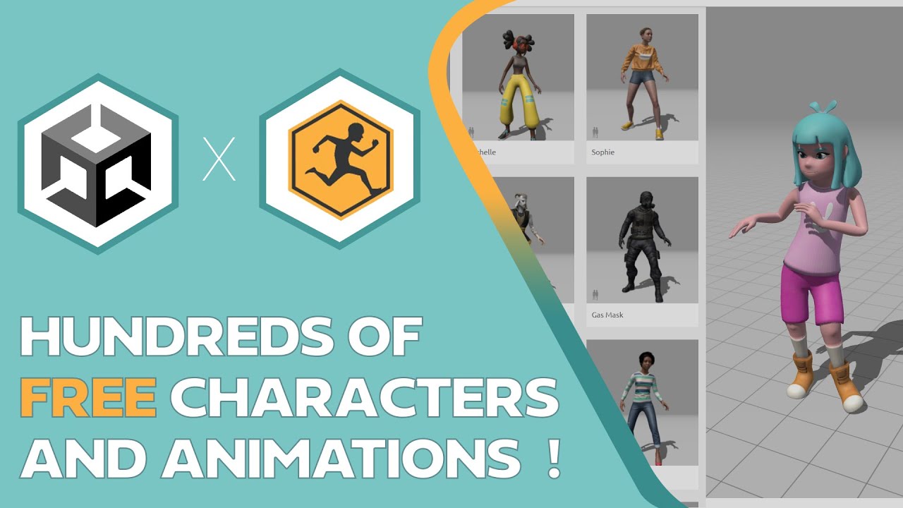TheCodeFriend's tweet card. Hundreds of Unity characters and animations for FREE ! (Mixamo)
