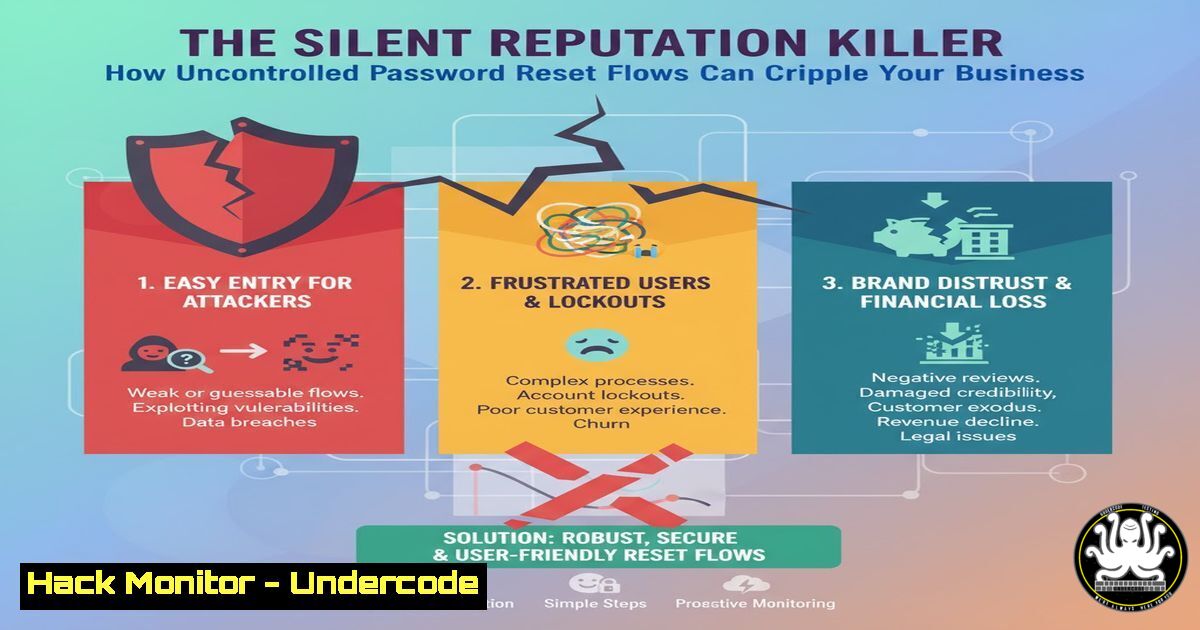 UndercodeUpdate's tweet card. The Silent Reputation Killer: How Uncontrolled Password Reset Flows Can Cripple Your Business - "Undercode Testing": Monitor hackers like a pro. Get real-time