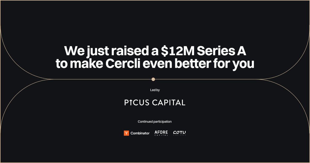 ycombinator's tweet card. Led by Picus Capital, we just raised a $12M Series A to make Cercli even better for you.