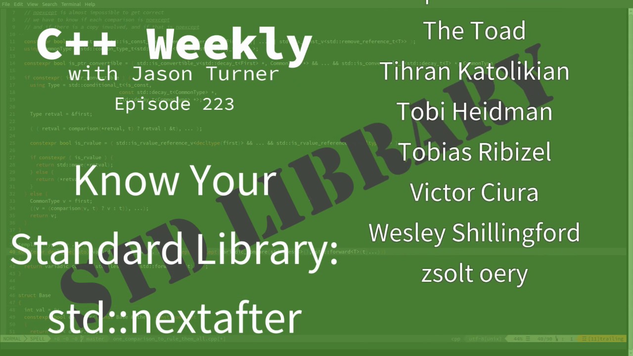lefticus's tweet card. C++ Weekly - Ep 223 - Know Your Standard Library: std::nextafter