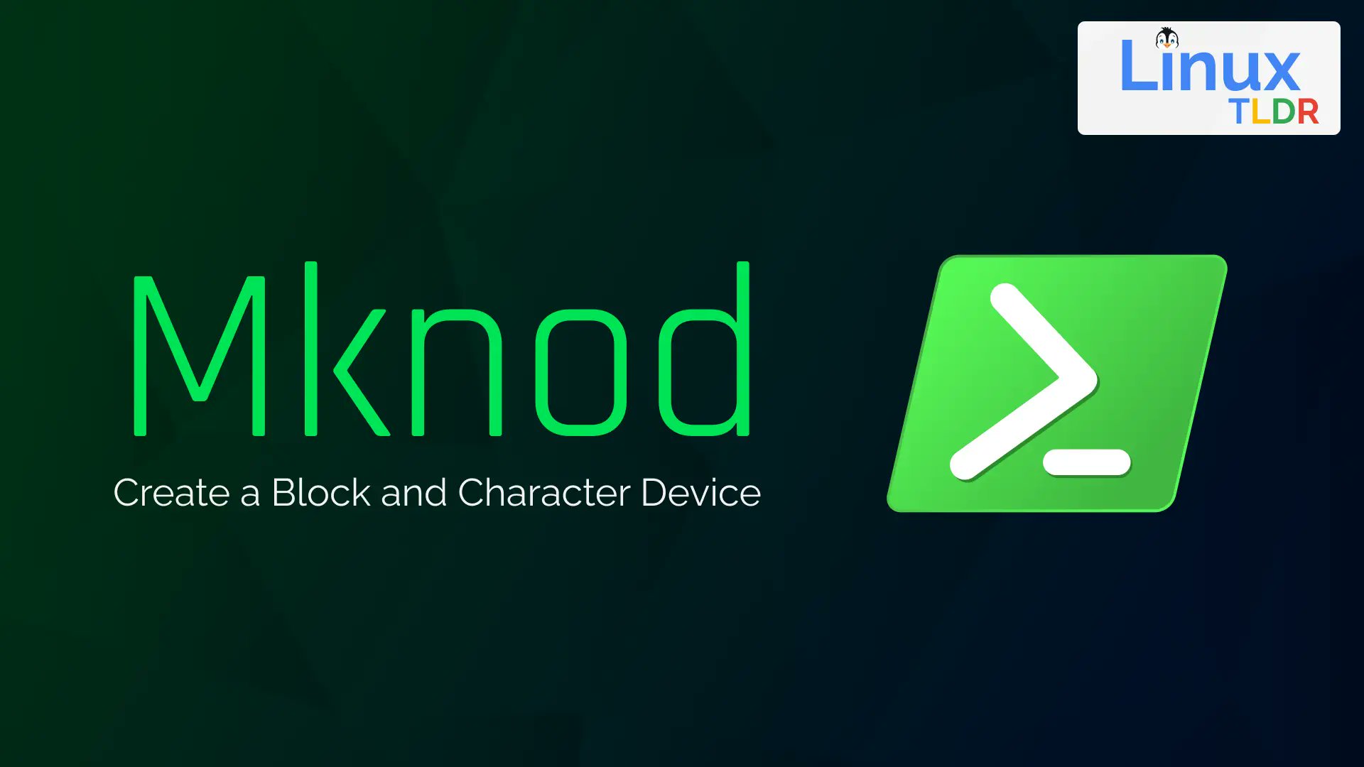 linux_tldr's tweet card. Learn how to create a block device, a character device, and a FIFO pipe file using the mknod command in Linux, with practical examples.